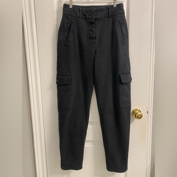 Aritzia Wilfred Cargo Pants Jeans Button Fly Black Size 4 - Picture 5 of 10